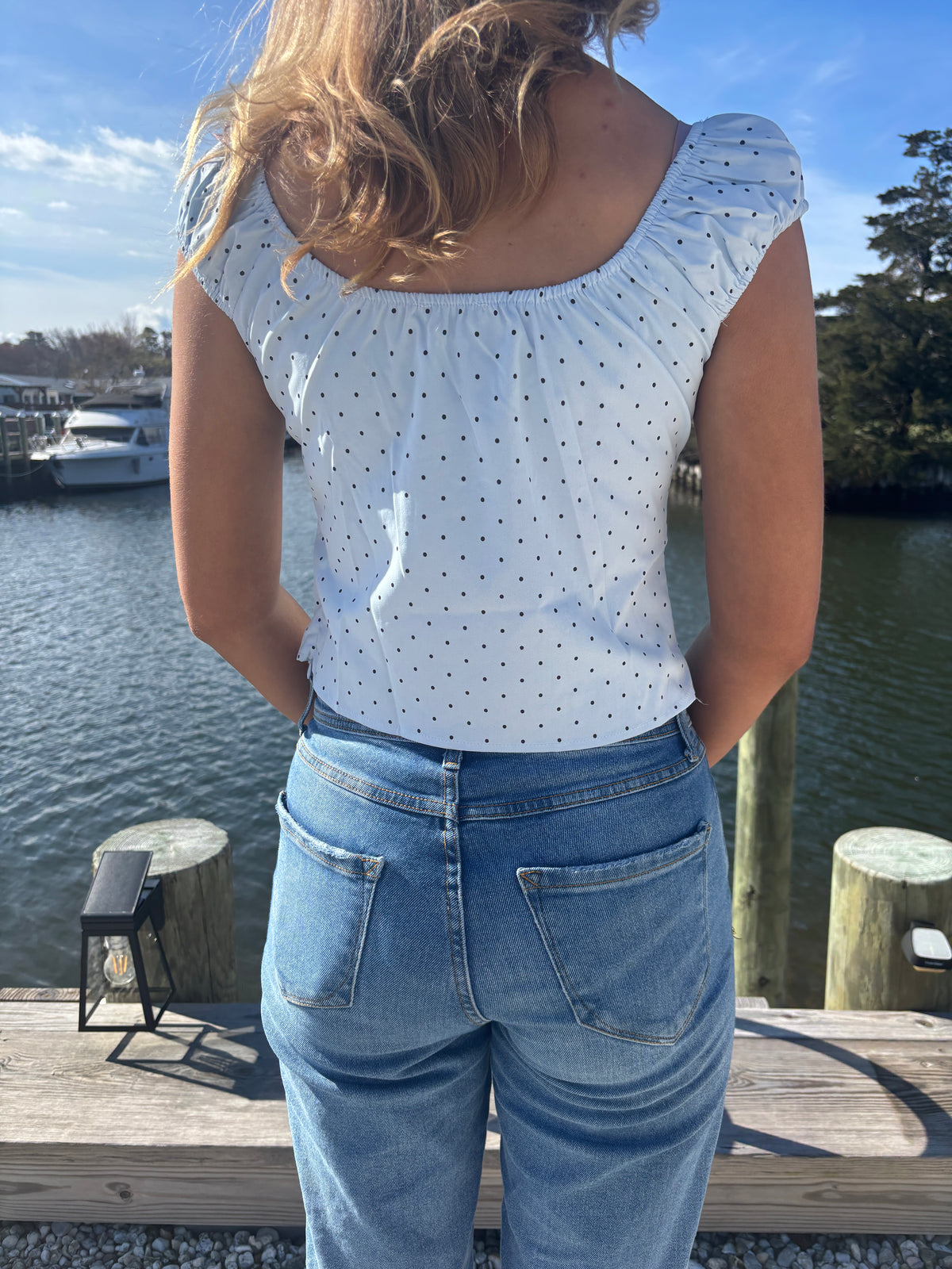 Blue Polka Top